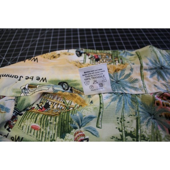 Rima Beach World/ Short Sleeved button Up/(Size M)/ Caribbean print/(100% Terivo - Picture 6 of 10